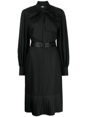 Koktejl obleka z lokom Karl Lagerfeld črna