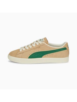 PUMA Players' Lounge Suede VTG Sneakers, Light Sand-Deep Forest-Pristine
