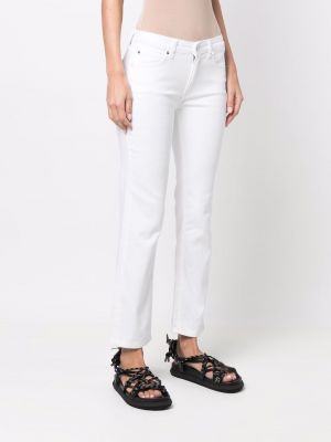 Rovné kalhoty s nízkým pasem Calvin Klein bílé