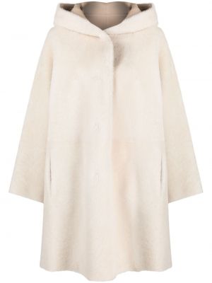 Двустранно палто с качулка Manzoni 24 бяло
