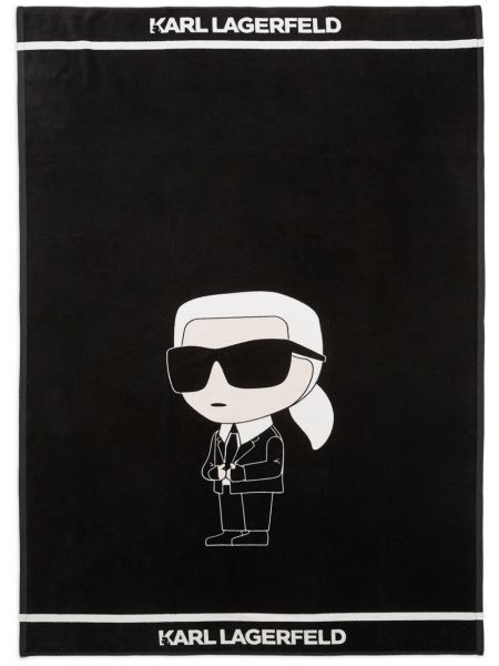 Plážové bavlněné plavky Karl Lagerfeld černé