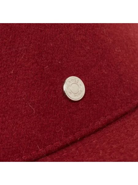 Sombrero de cachemir con estampado de cachemira retro Hermès Vintage rojo