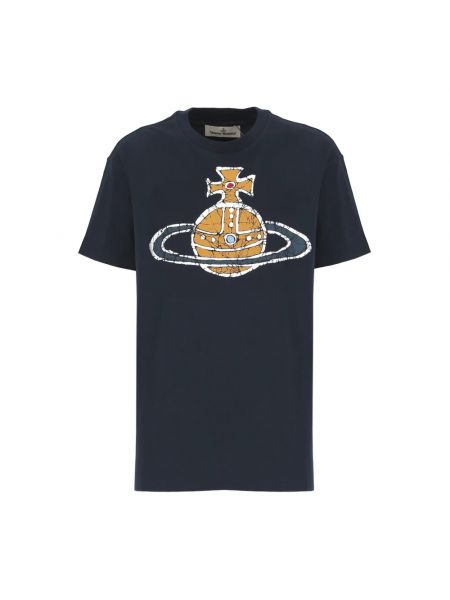 Koszulka bawełniana z nadrukiem Vivienne Westwood niebieska