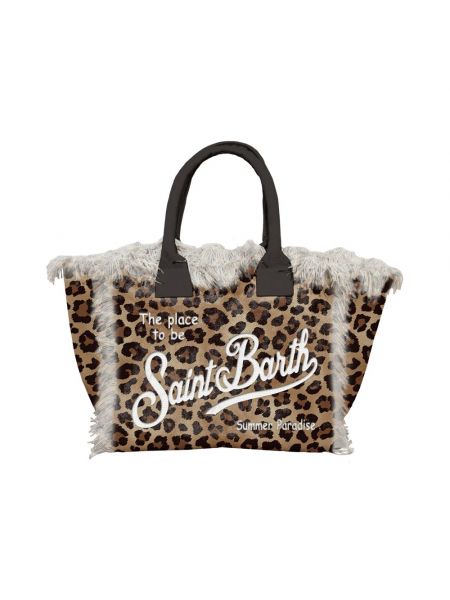 Shopper handtasche mit leopardenmuster Saint Barth