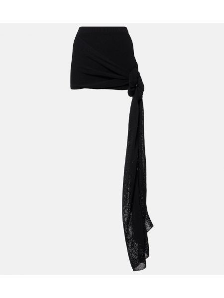 Drapované bavlněné mini sukně Aya Muse černé