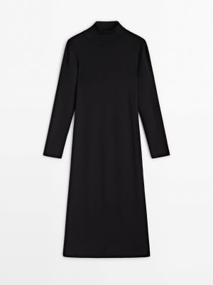 Платье миди Massimo Dutti черное