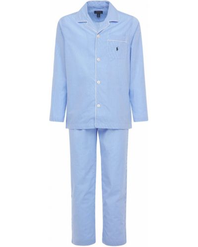 Pérové bavlnené pyžamo na gombíky Polo Ralph Lauren