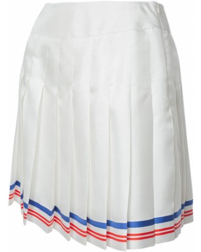 Jedwabna mini spódniczka plisowana Casablanca biała