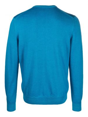 Vilnonis megztinis apvaliu kaklu D4.0 mėlyna