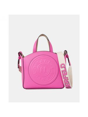 Bolso shopper de cuero Karl Lagerfeld rosa