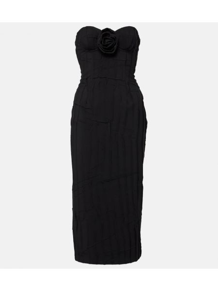 Midi haljina s cvjetnim printom Blumarine crna