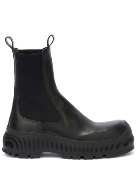 Leder stiefelette Jil Sander schwarz