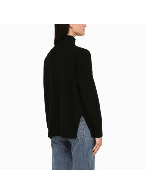 Jersey cuello alto de lana de cachemir de tela jersey Roberto Collina negro