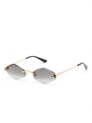 Okulary przeciwsłoneczne w tygrysie prążki Cartier Eyewear złote