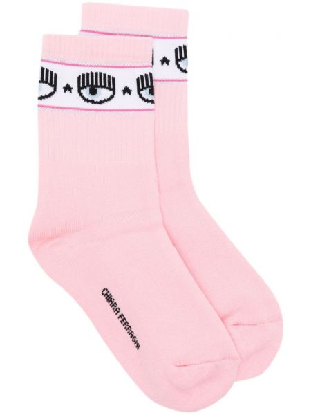 Чорапи Chiara Ferragni розово
