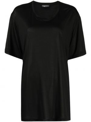 T-shirt en soie avec manches courtes Tom Ford noir