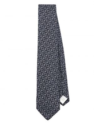Žakardinis šilkinis kaklaraištis Lardini mėlyna