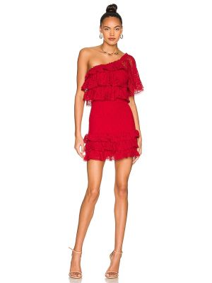 Кружевное ажурное платье мини на шнуровке Tularosa, красный