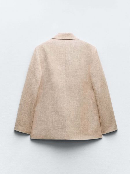 Пиджак на пуговицах оверсайз Zara коричневый