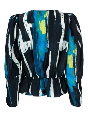 Abstrakter bluse mit print mit v-ausschnitt Dkny schwarz