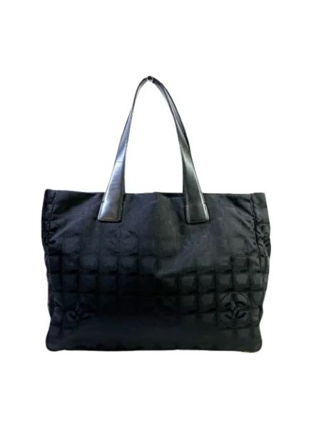 Shopper handtasche mit taschen Chanel Vintage schwarz
