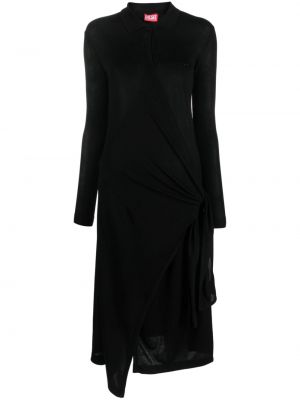 Sukienka midi z lyocellu Diesel czarna