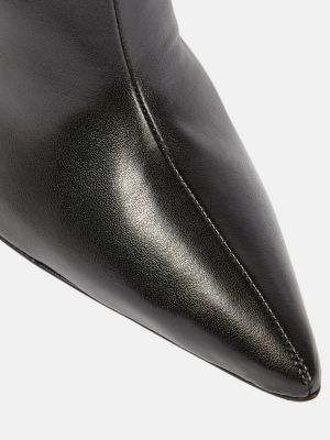 Kožené členkové čižmy z ekologickej kože Gia Borghini čierna
