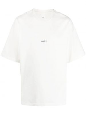 T-shirt en coton à imprimé Oamc blanc