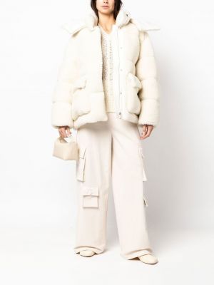 Fleecová péřová bunda Off-white