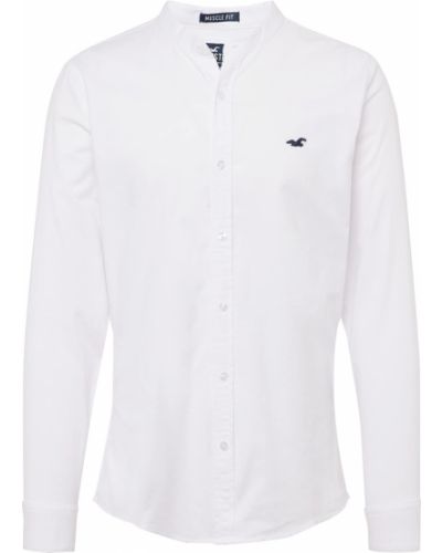 Jednofarebná bavlnená košeľa s výšivkou Hollister