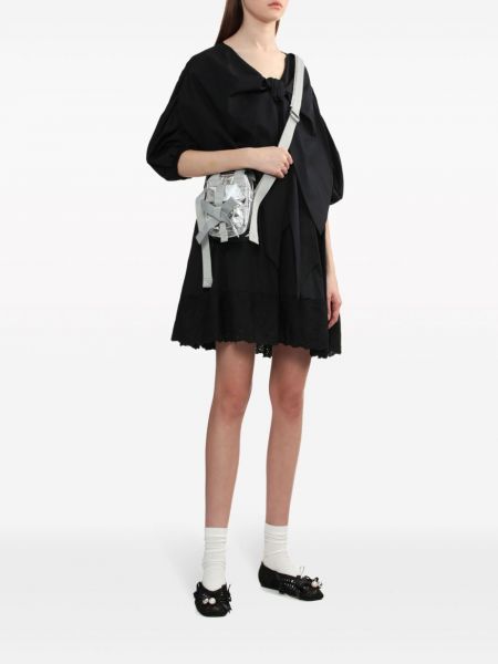 Bavlněné mini šaty s mašlí Simone Rocha černé