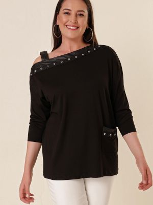 Блуза с джобове By Saygı черно