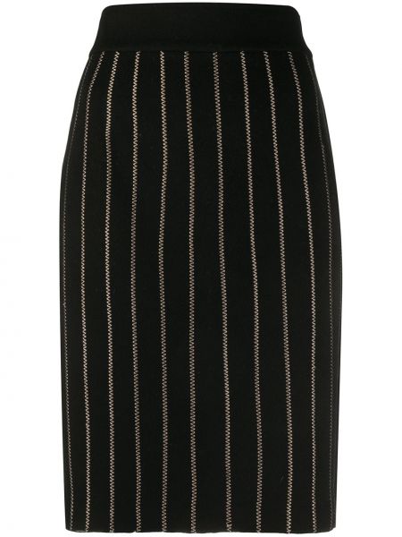 Falda de tubo ajustada a rayas Fendi Pre-owned negro