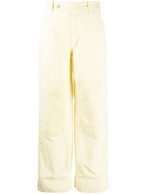 Памучни прав панталон Kenzo жълто