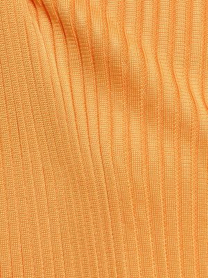 Vestido midi sin mangas de tela jersey Jil Sander naranja