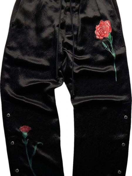 Спортивные штаны в цветочек с шипами Song For The Mute черные