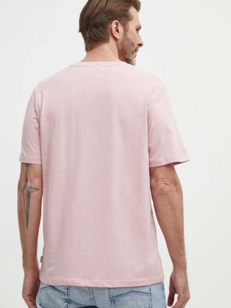 Хлопковая футболка с принтом Pepe Jeans розовая
