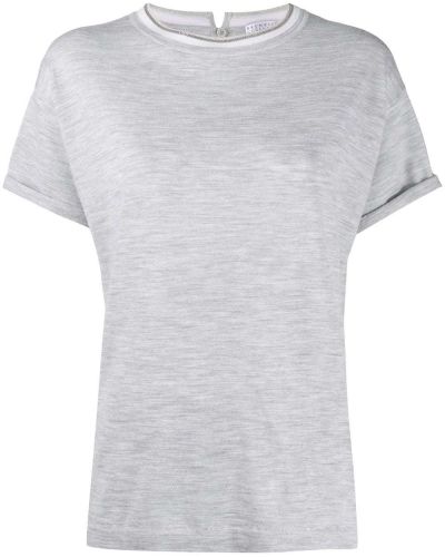 Camiseta de punto Brunello Cucinelli gris