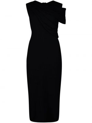 Drapírozott midi ruha Giambattista Valli fekete