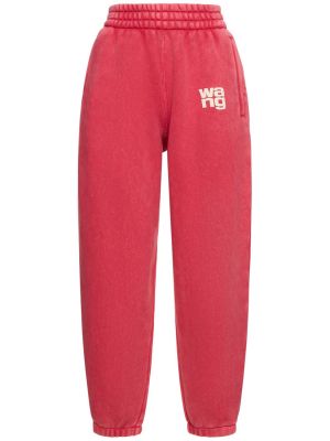 Pantalones de algodón Alexander Wang rojo