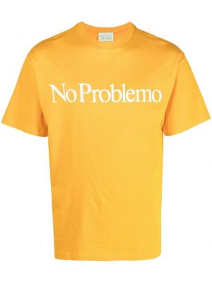 T-shirt con stampa Aries arancione