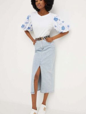 Bavlněné džínová sukně Answear Lab - modrá