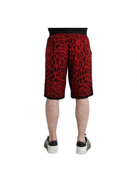 Bermudas con estampado leopardo Dolce & Gabbana rojo