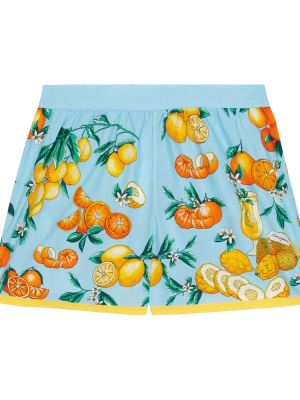 Trykt bomull shorts for jenter Dolce&gabbana Kids blå