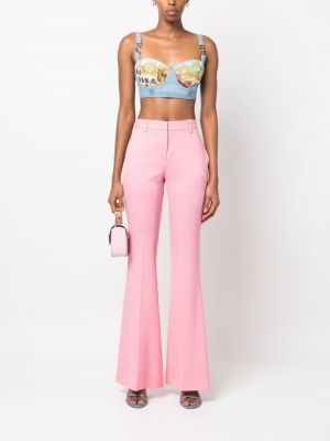 Vlněné kalhoty Versace růžové