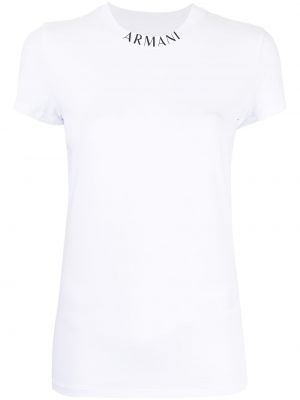Camiseta ajustada de cuello redondo Armani Exchange blanco