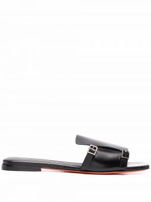 Kožené sandále s prackou Santoni čierna