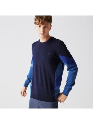 Шерстяной свитер Lacoste синий