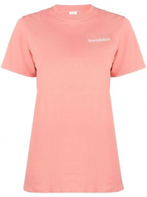 Rund hals trykt t-skjorte Sporty & Rich rosa