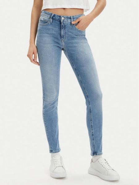 Hlače Calvin Klein Jeans modra